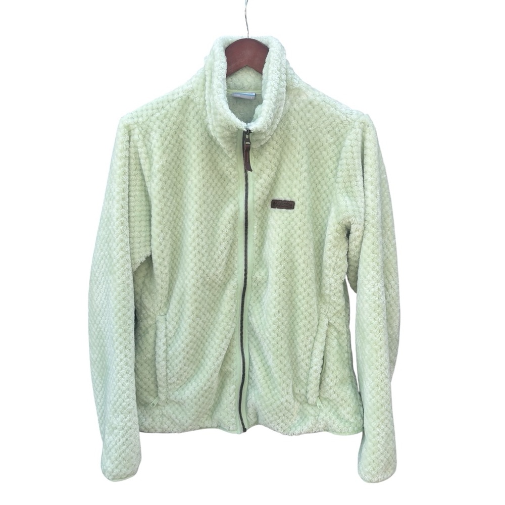 Columbia Mint Green Zip Up Fleece Jacket Women's Large